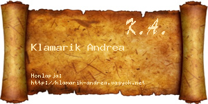 Klamarik Andrea névjegykártya